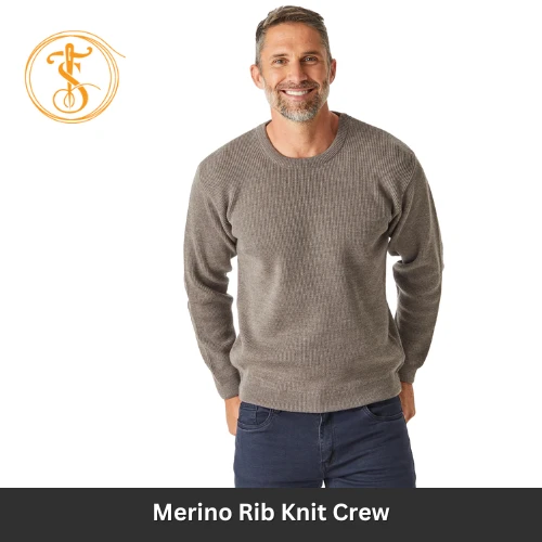 Heavyweight Merino Wool Ribbed Crew Sweater